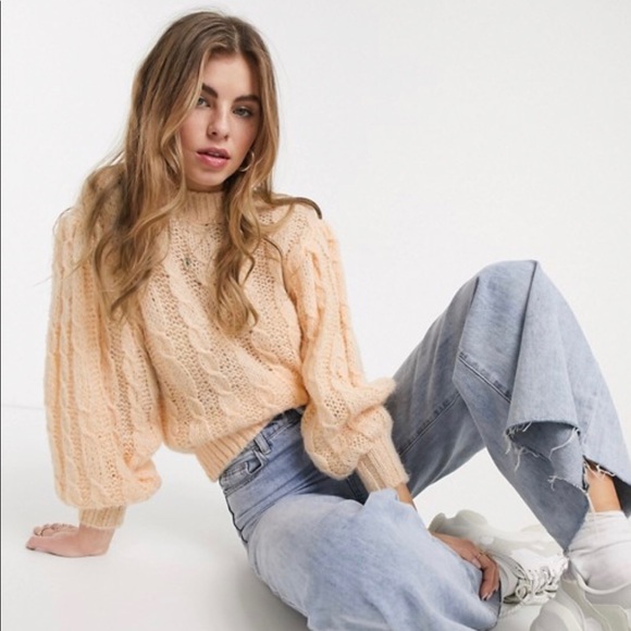 ASOS Sweaters - ASOS Peach Pink Cable Knit Sweater
